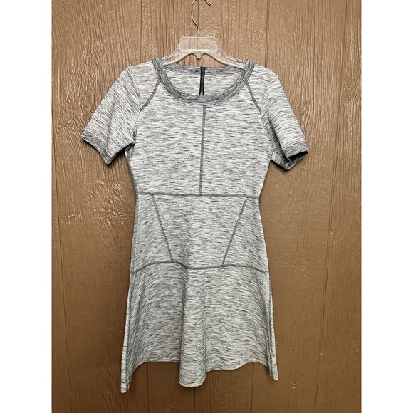 Athleta Dresses & Skirts - Athleta En Route Back Zipper Knit Fitted Fit Flare Athleisure Travel Dress S